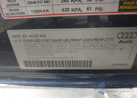 2011 Audi A3 2.0T Premium from USA, damaged, VIN WAUDFAFM3BA096829